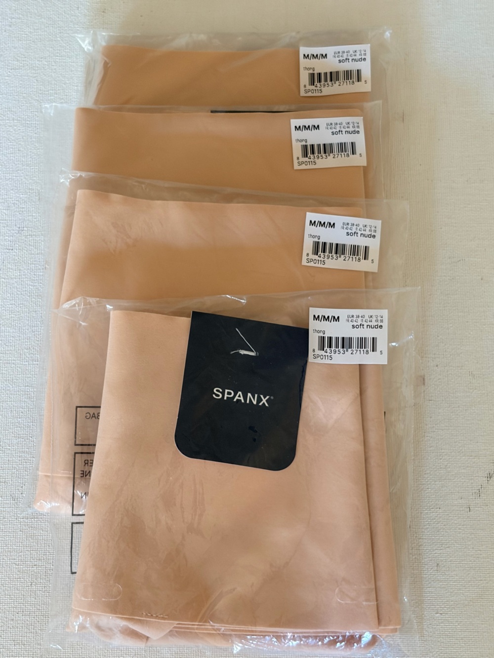 SPANX 4qty NWT Soft Nude Thong